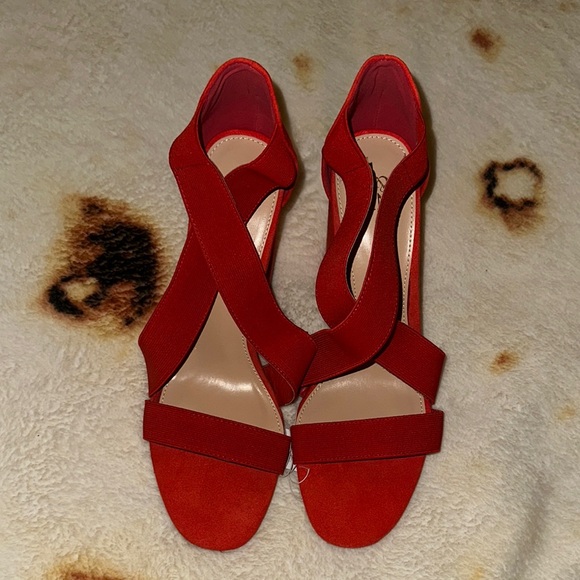 Women's Red Strappy Sandals - Picture 3 of 16